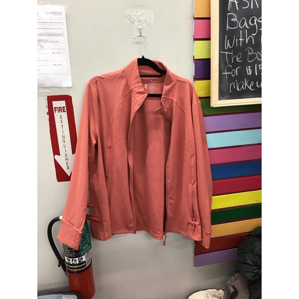 Joy mangano clean boss coral athletic jacket 2X new from HSN